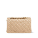 Product image 4 of 15: Beige Clair Caviar Quilted Double Flap Small Gold HW
