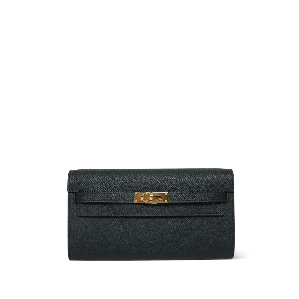 Kelly Wallet To Go Black Epsom Gold Plated B Stamp