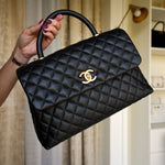 Product image 10 of 14: 17S Black Caviar Quilted Coco Handle Large AGHW