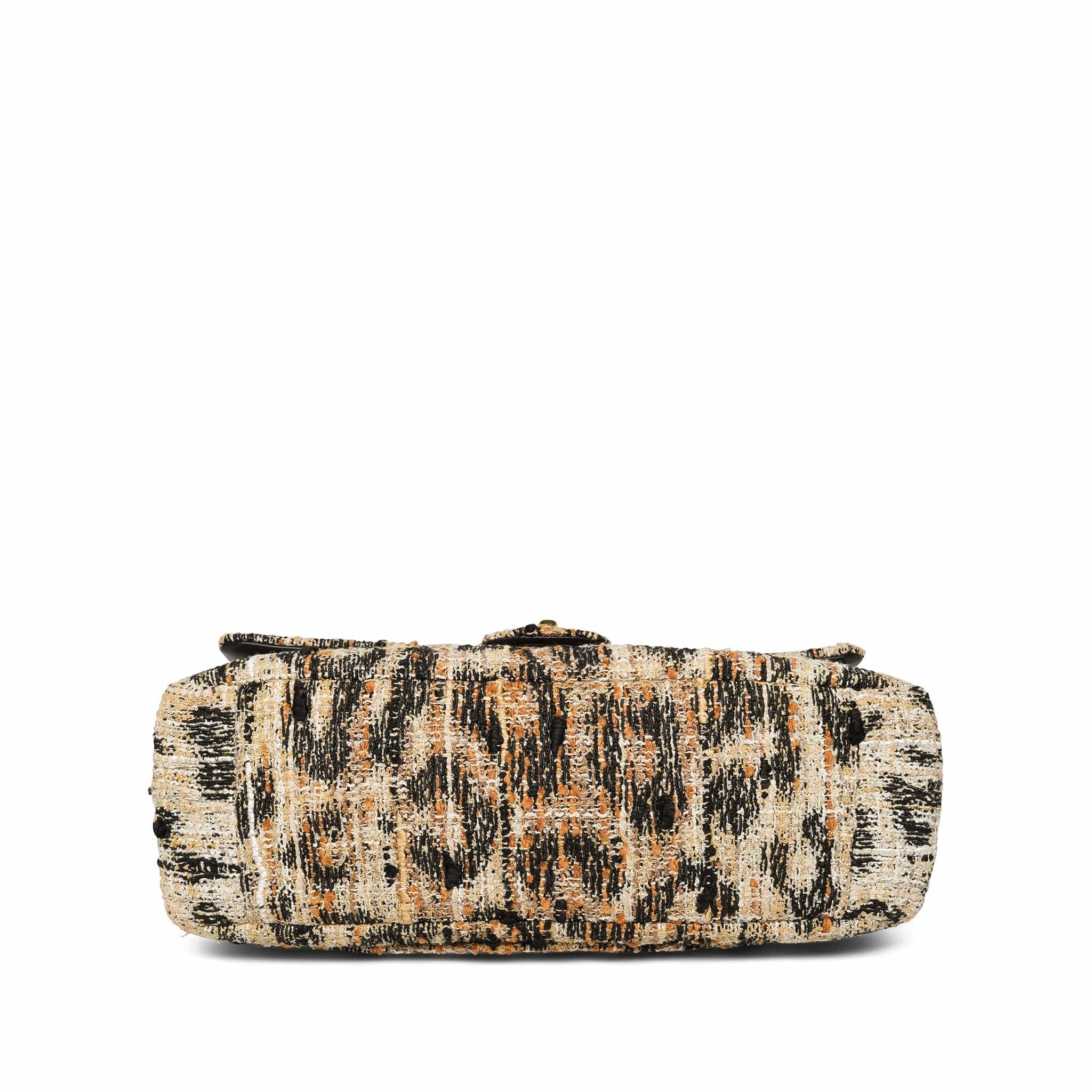 Product image 6 of 13: Leopard Print Tweed Souplissimo Maxi Flap Small Light Gold Hardware
