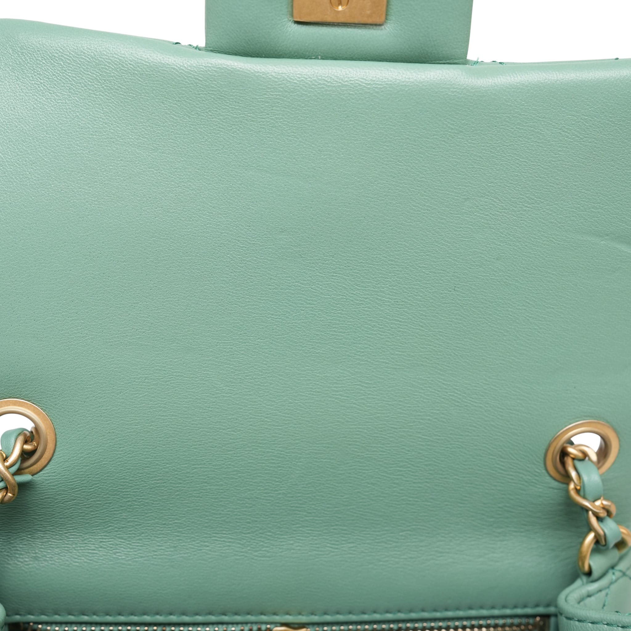Product image 19 of 23: Green Lambskin Quilted Pearl Crush Mini Square Flap AGHW
