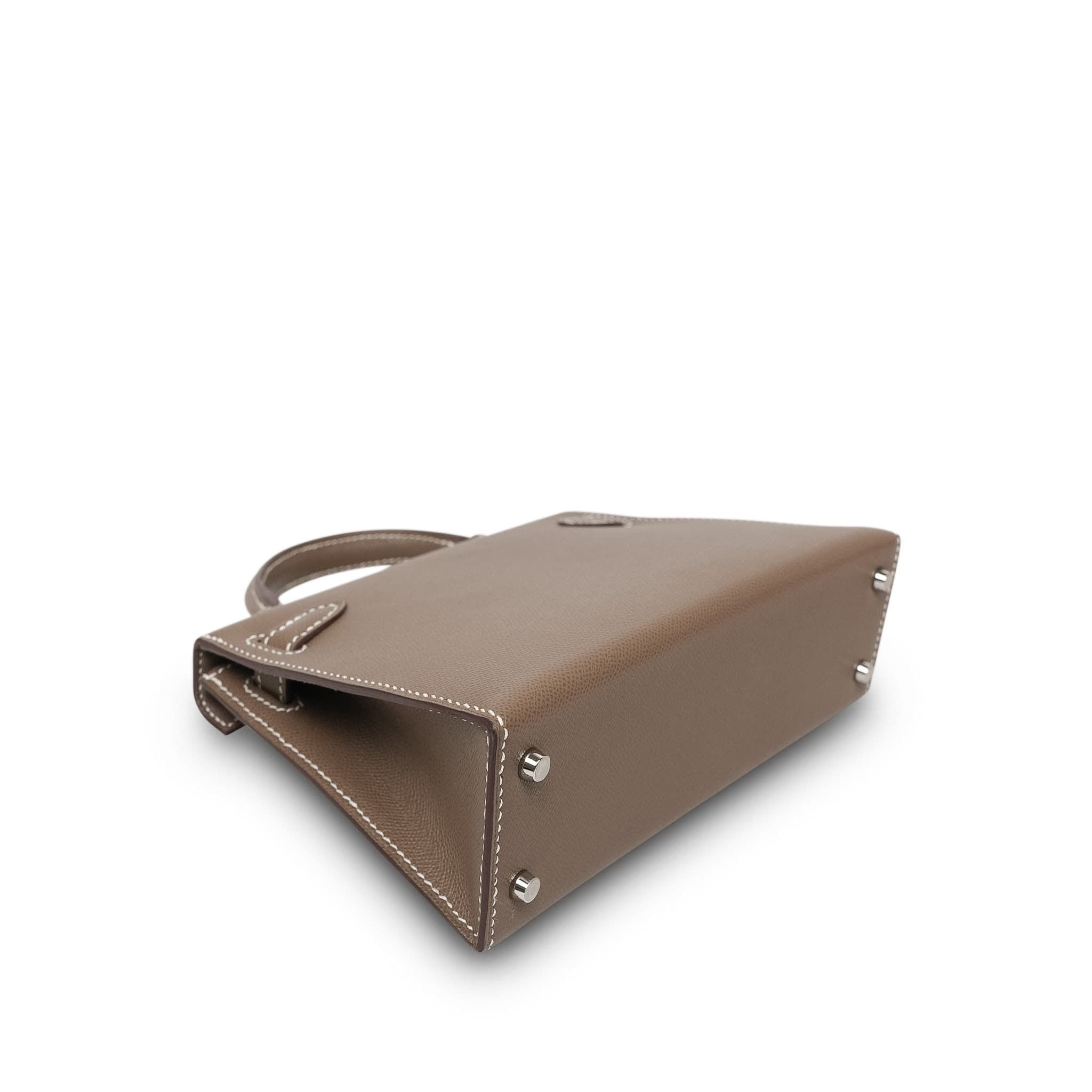 Product image 14 of 16: Mini Kelly Sellier Etoupe Epsom Palladium Plated B Stamp