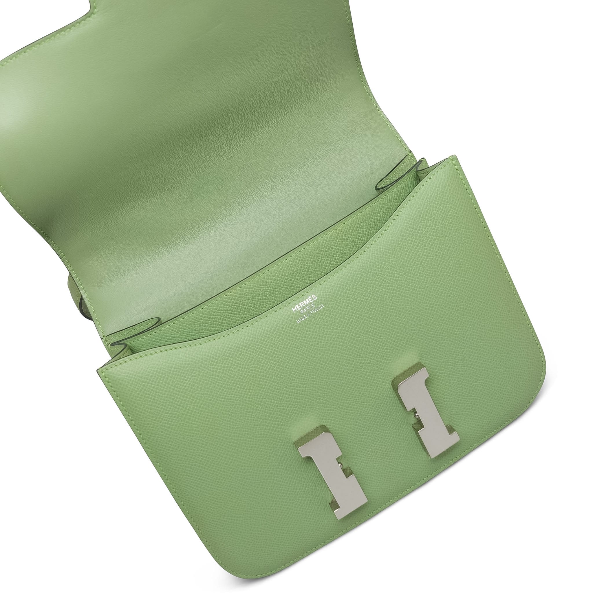 Product image 15 of 15: Constance 24 Vert Criquet Epsom Palladium Plated Y Stamp