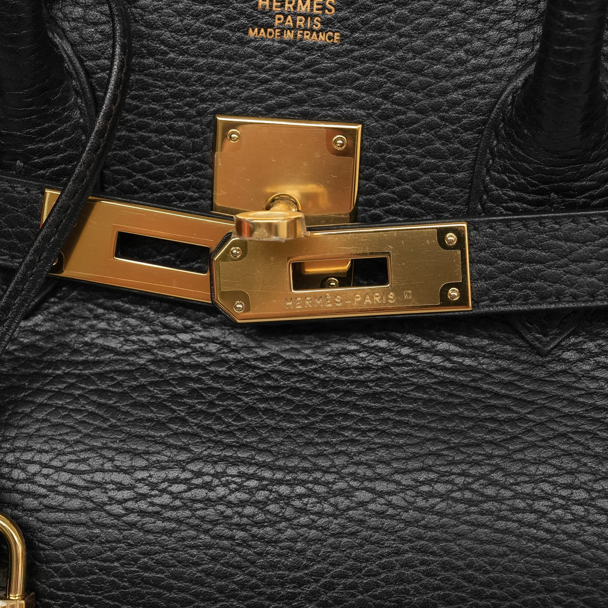 Birkin 30 Black Ardennes Gold Plated H Square Stamp