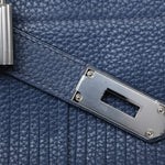Product image 3 of 14: Shoulder Kelly 42 Bleu Abysse Clemence Fringe Palladium Plated M Square Stamp