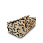 Product image 7 of 13: Leopard Print Tweed Souplissimo Maxi Flap Small Light Gold Hardware