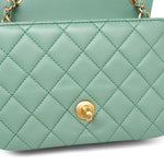 Product image 20 of 23: Green Lambskin Quilted Pearl Crush Mini Square Flap AGHW