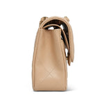 Product image 3 of 15: Beige Clair Caviar Quilted Double Flap Small Gold HW