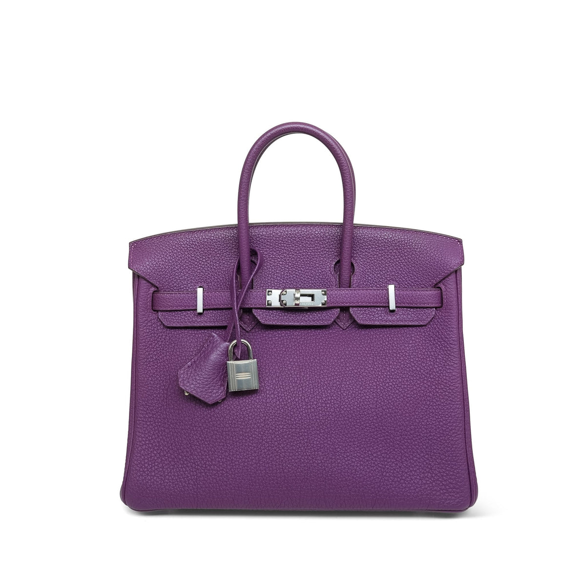 Birkin 25 Anemone Togo Palladium Plated R Square Stamp