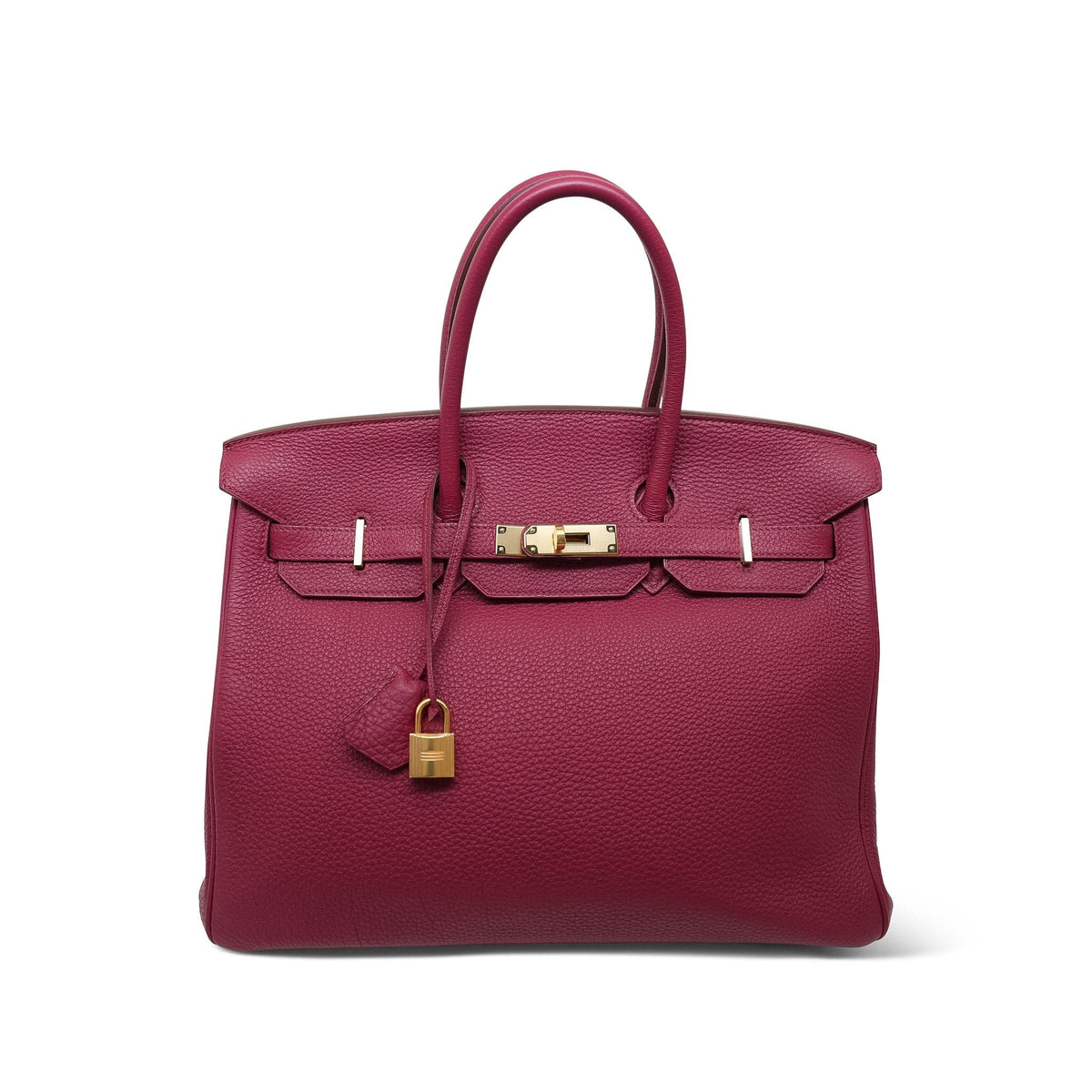 Birkin 35 Rouge Grenat Togo Gold Plated N Square Stamp