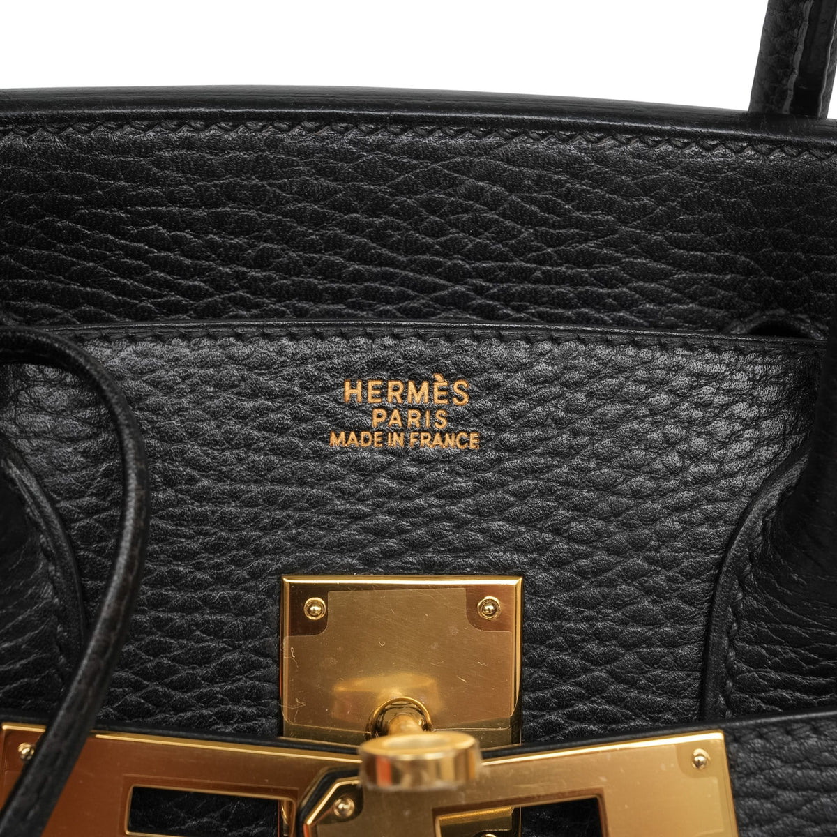 Birkin 30 Black Ardennes Gold Plated H Square Stamp