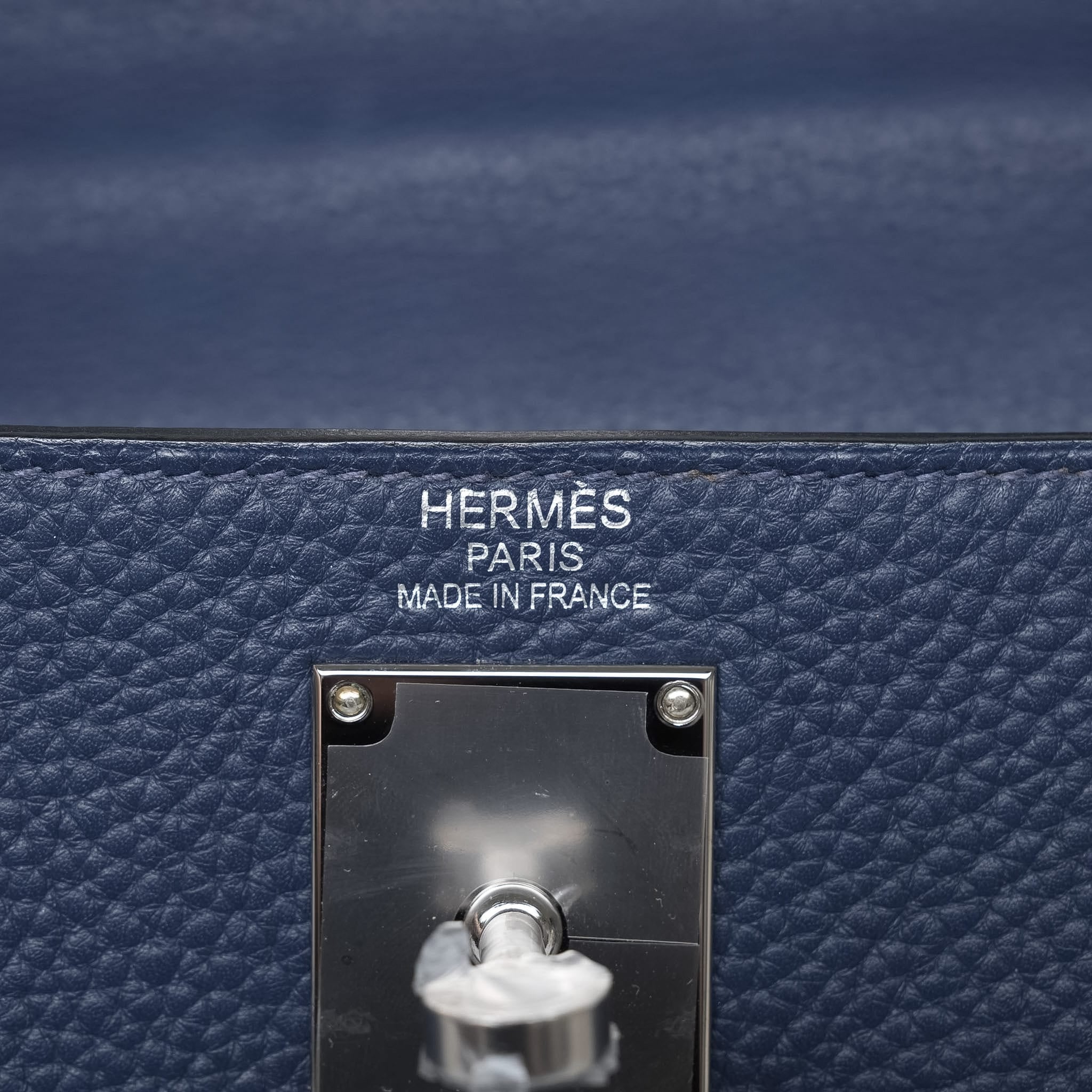 Product image 2 of 14: Shoulder Kelly 42 Bleu Abysse Clemence Fringe Palladium Plated M Square Stamp