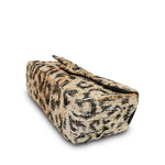 Product image 8 of 13: Leopard Print Tweed Souplissimo Maxi Flap Small Light Gold Hardware