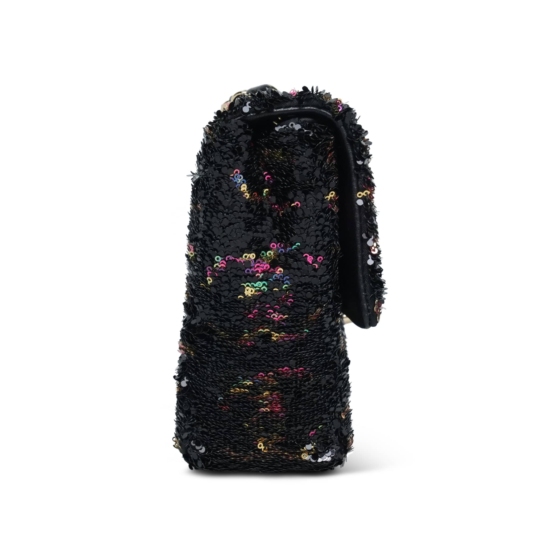 Product image 5 of 16: 23B Black Multicolor Reversible Sequins CC Single Flap Bag LGHW