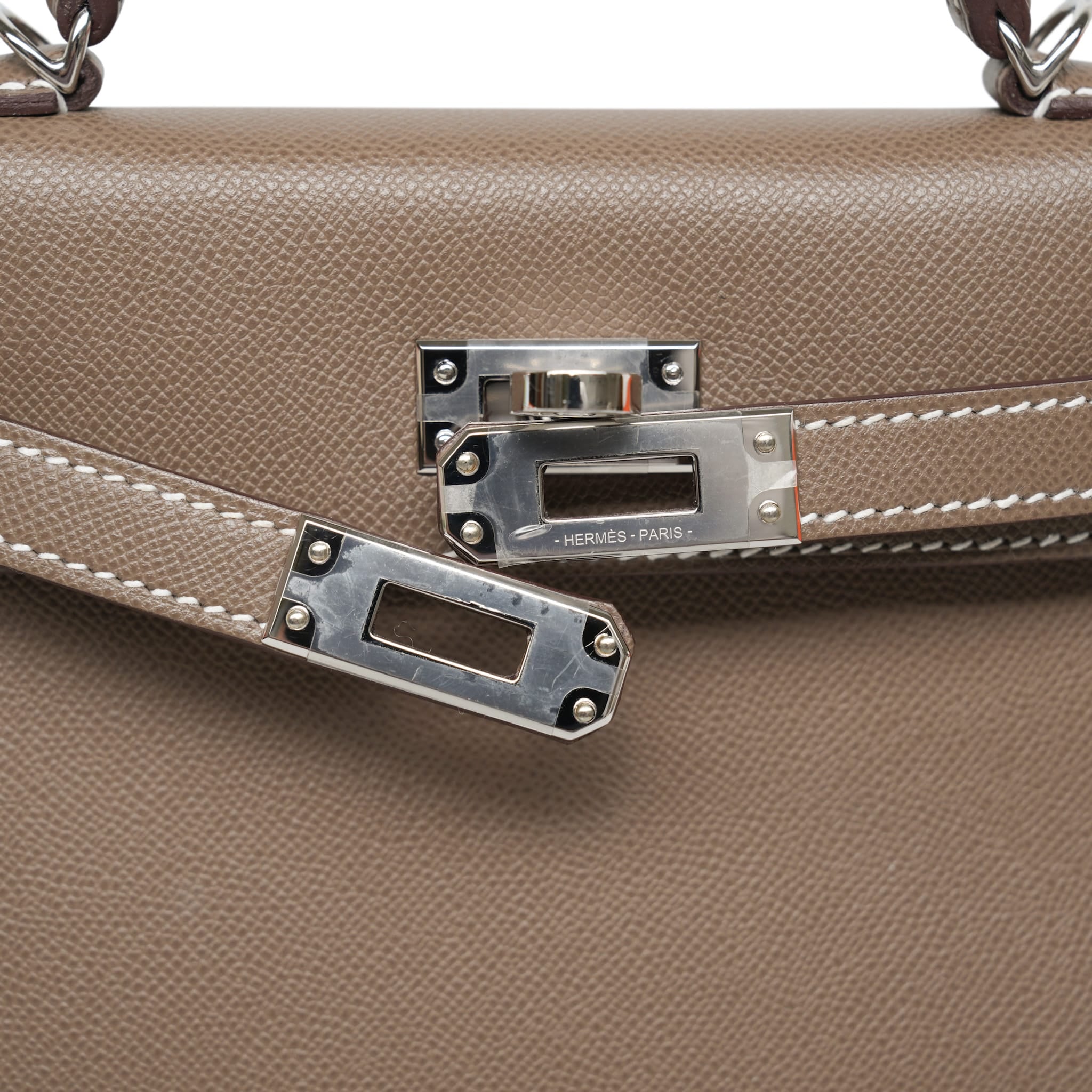 Product image 4 of 16: Mini Kelly Sellier Etoupe Epsom Palladium Plated B Stamp