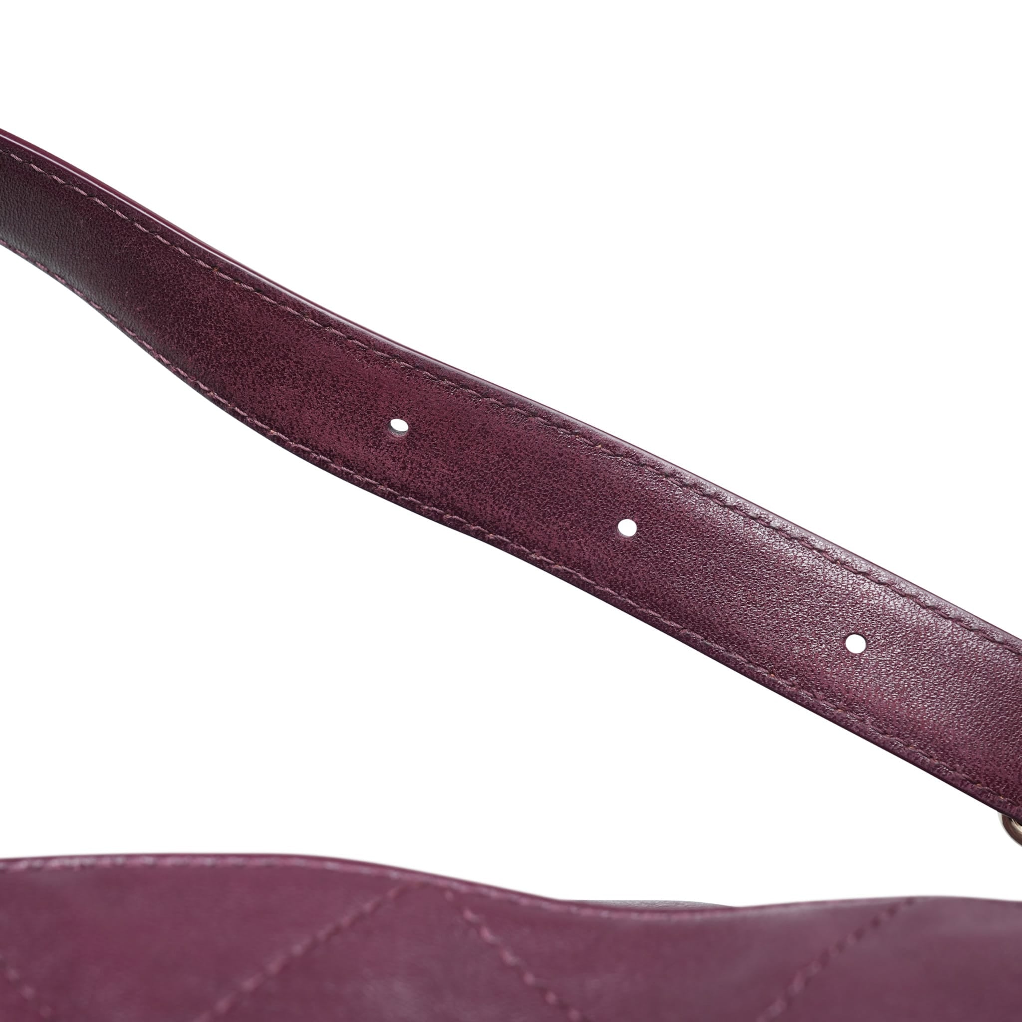Product image 19 of 22: 26P Dark Burgundy Lambskin Quilted Maxi Hobo Shoulder Bag LGHW