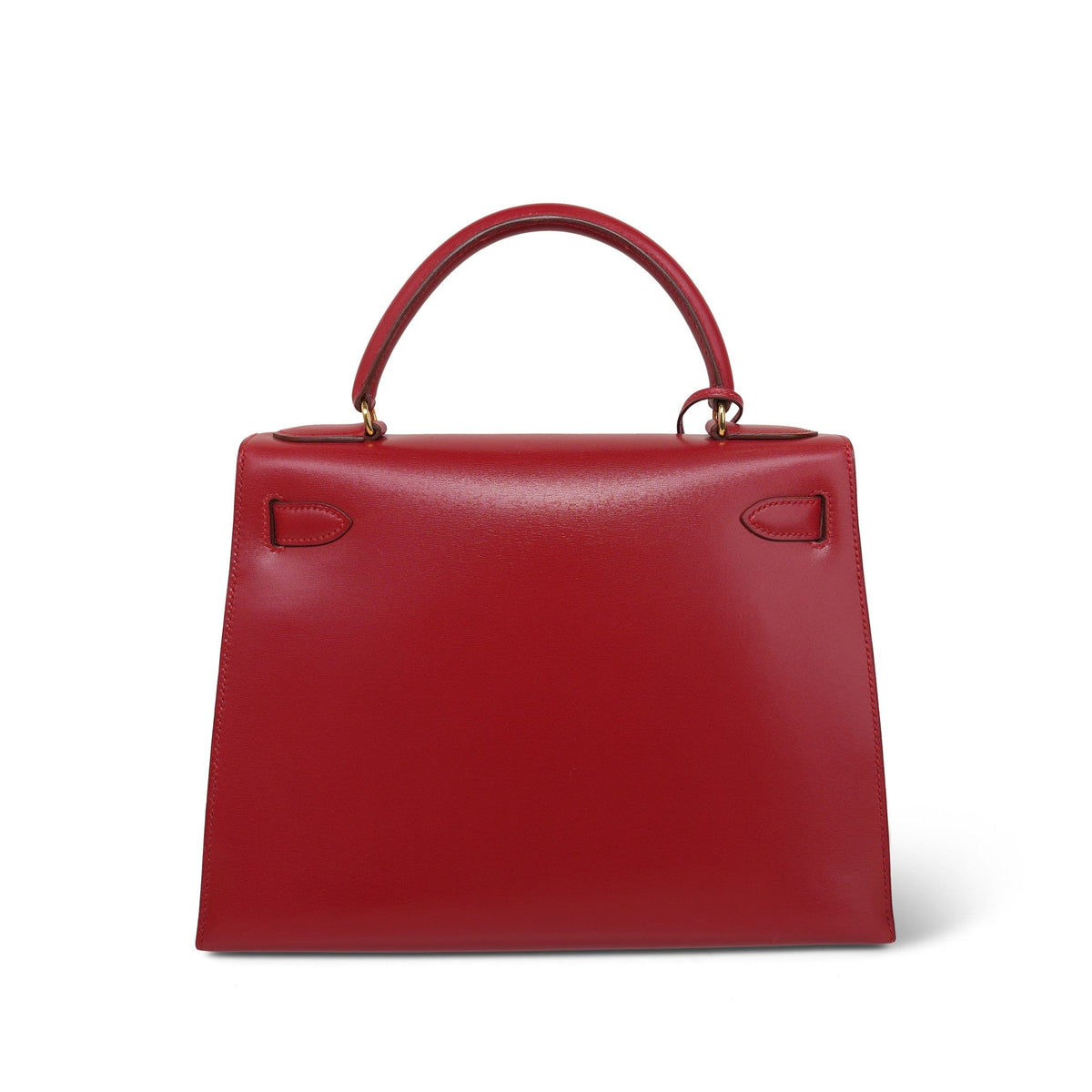 Kelly Sellier 28 Rouge Box Calfskin Gold Plated V Stamp