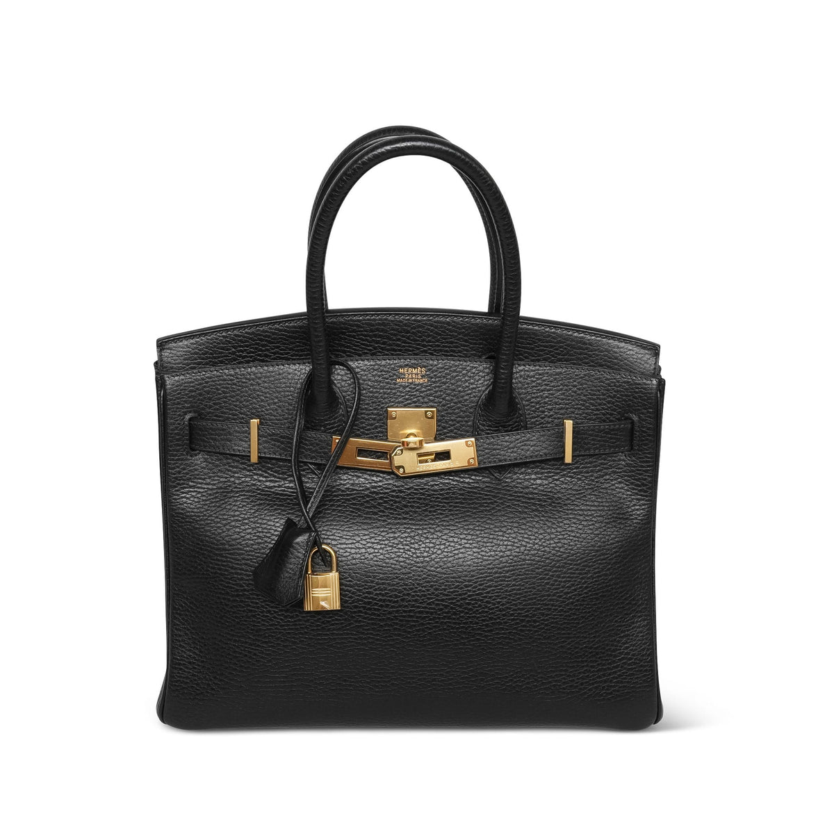 Birkin 30 Black Ardennes Gold Plated H Square Stamp