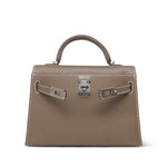 Product image 3 of 16: Mini Kelly Sellier Etoupe Epsom Palladium Plated B Stamp