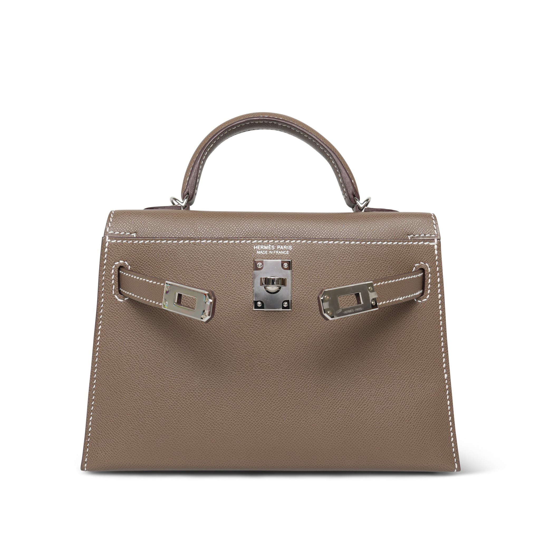 Product image 3 of 16: Mini Kelly Sellier Etoupe Epsom Palladium Plated B Stamp