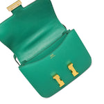 Product image 29 of 29: Constance 18 Vert Jade Epsom Gold Plated B Stamp