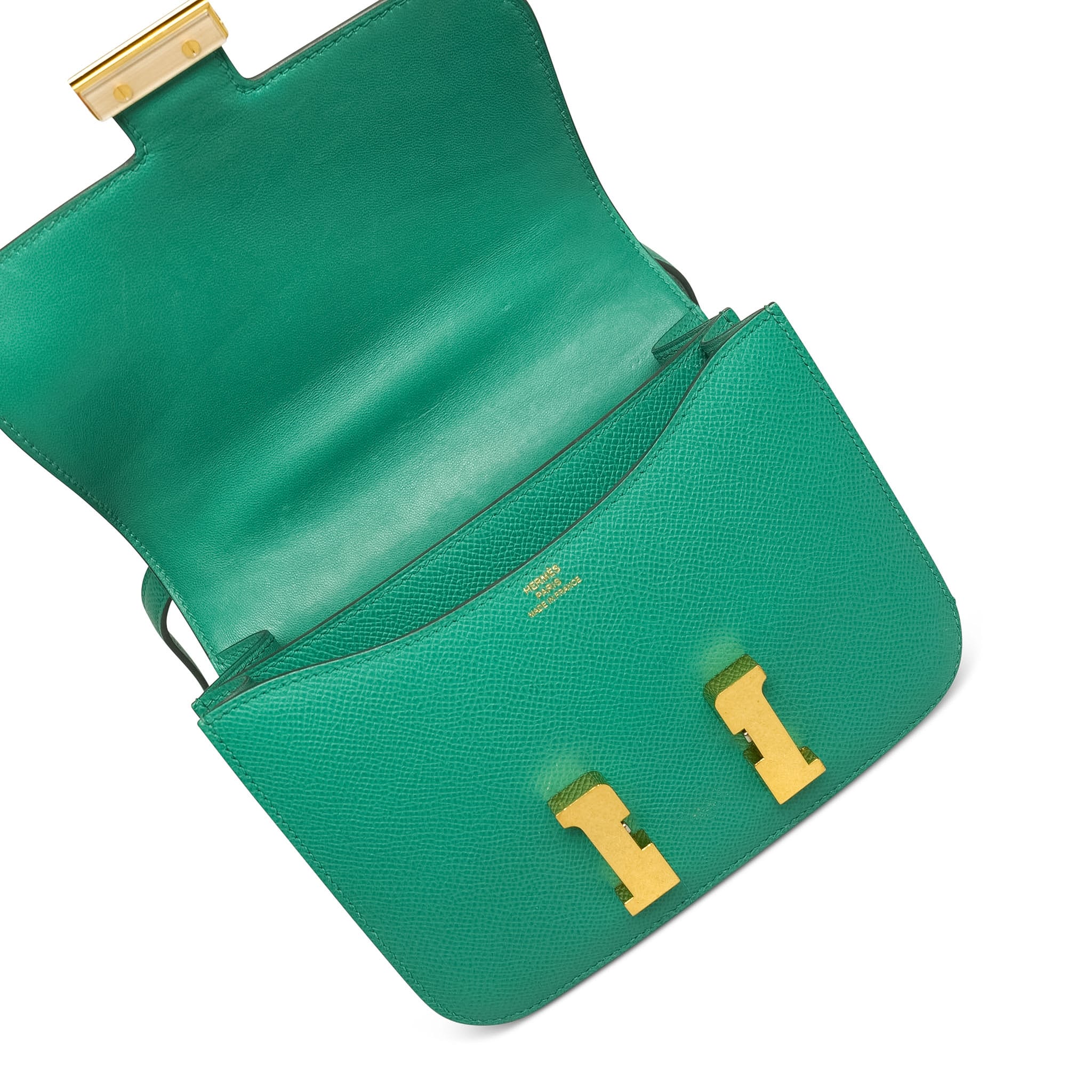 Product image 29 of 29: Constance 18 Vert Jade Epsom Gold Plated B Stamp
