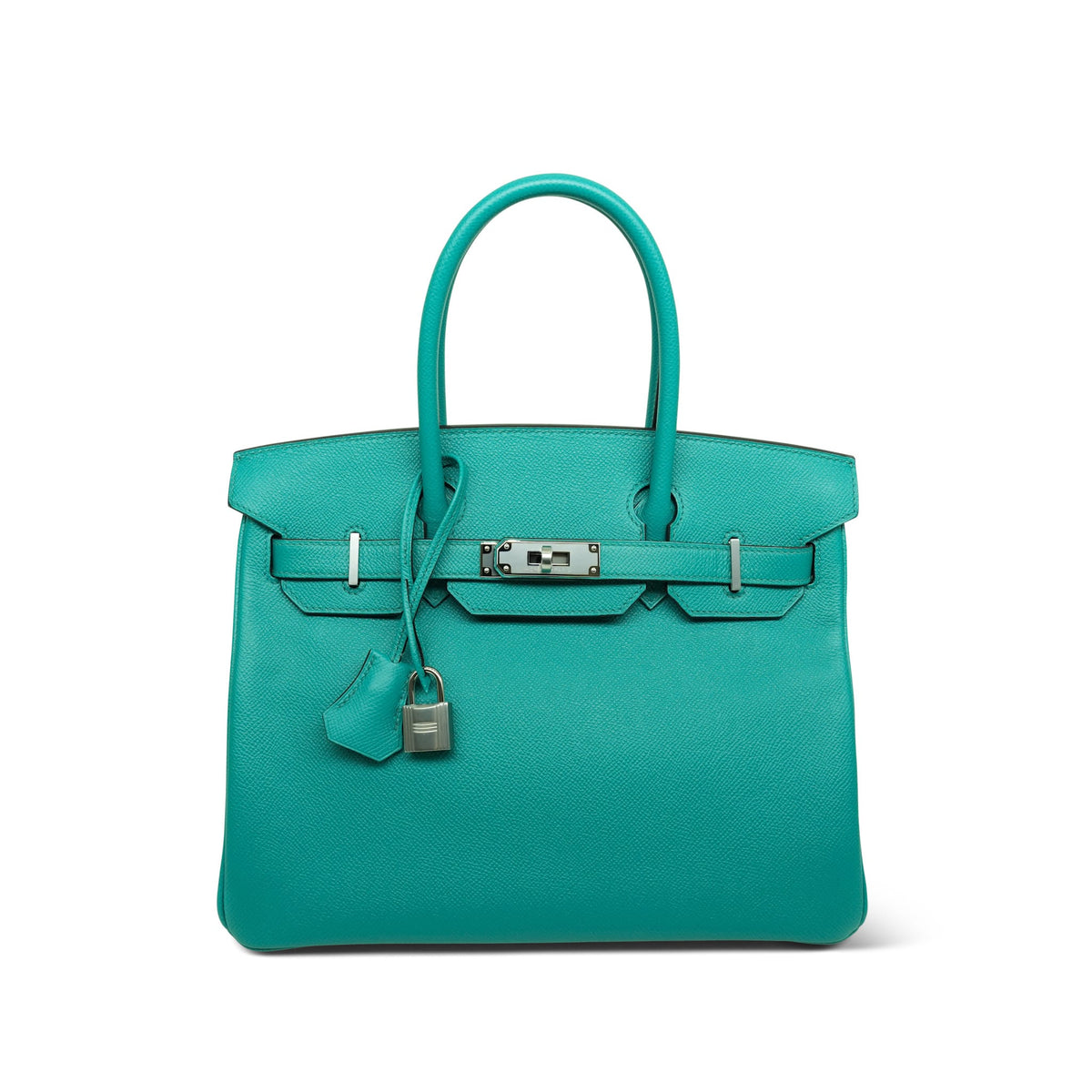 Birkin 30 Bleu Paon Epsom Palladium Plated D Stamp