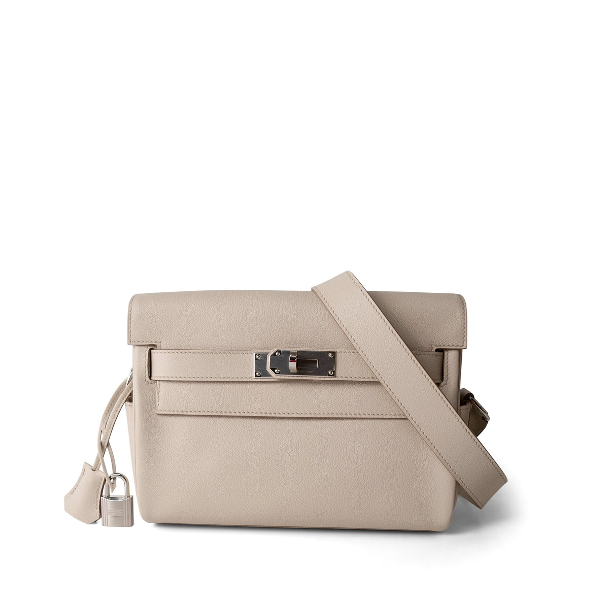 Kelly Messenger Bag Beton B Stamp Palladium Plated