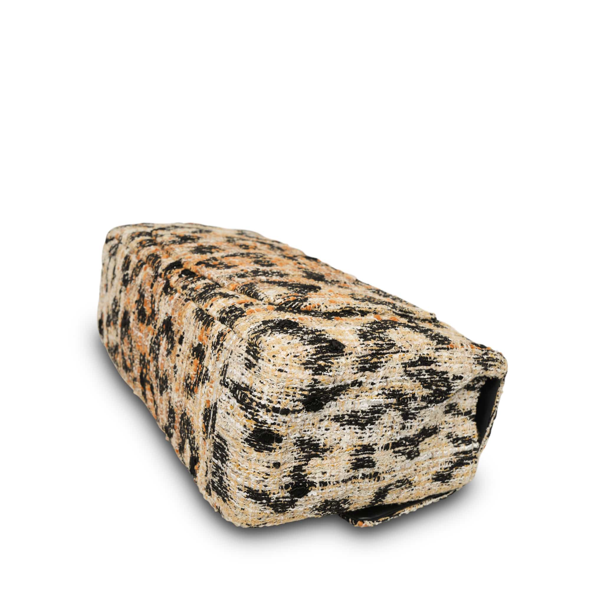 Product image 10 of 13: Leopard Print Tweed Souplissimo Maxi Flap Small Light Gold Hardware