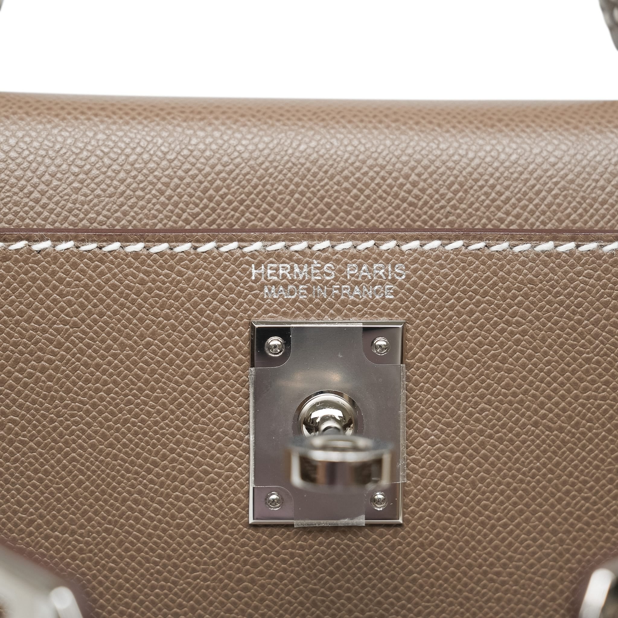 Product image 2 of 16: Mini Kelly Sellier Etoupe Epsom Palladium Plated B Stamp