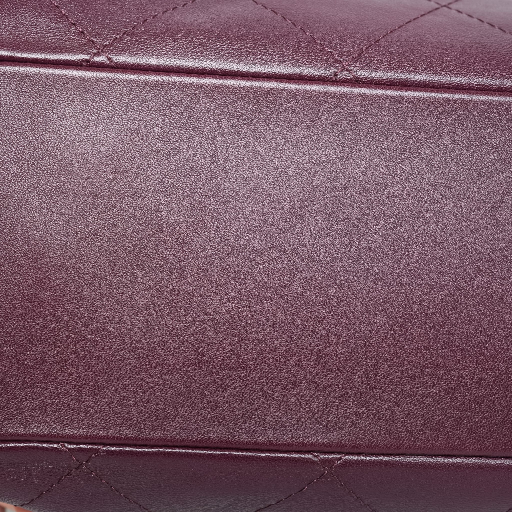 Product image 22 of 22: 26P Dark Burgundy Lambskin Quilted Maxi Hobo Shoulder Bag LGHW