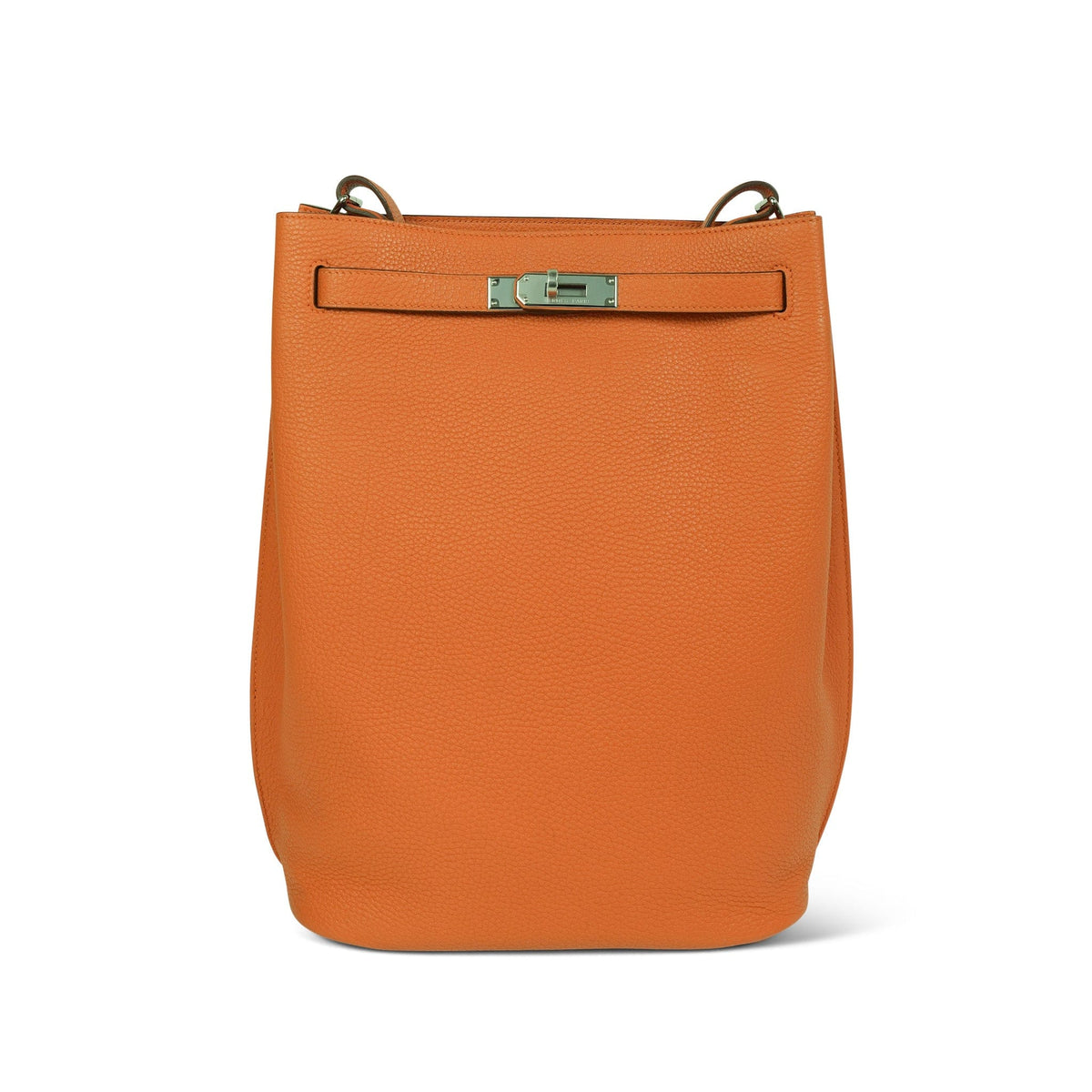 So Kelly 26 Orange Togo Palladium Plated L Square Stamp