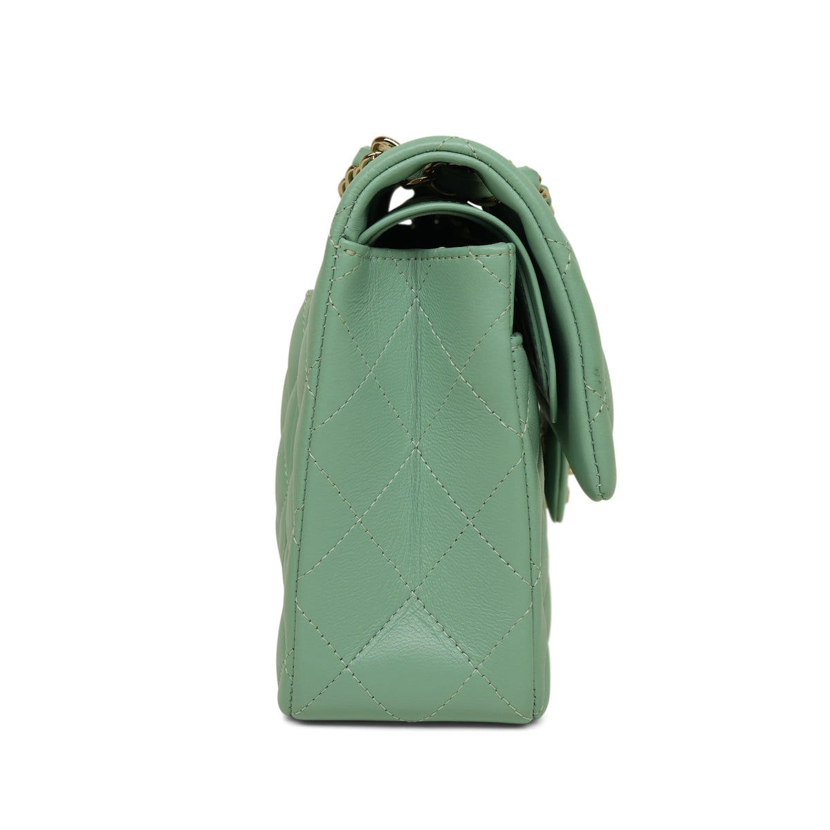 21C Light Green Lambskin Quilted Classic Flap Small LGHW