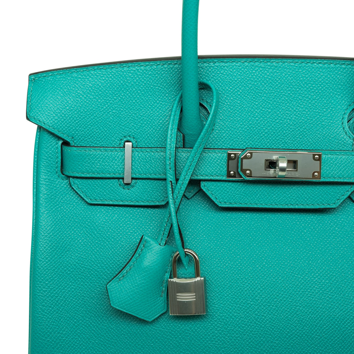 Birkin 30 Bleu Paon Epsom Palladium Plated D Stamp