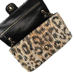 Product image 13 of 13: Leopard Print Tweed Souplissimo Maxi Flap Small Light Gold Hardware