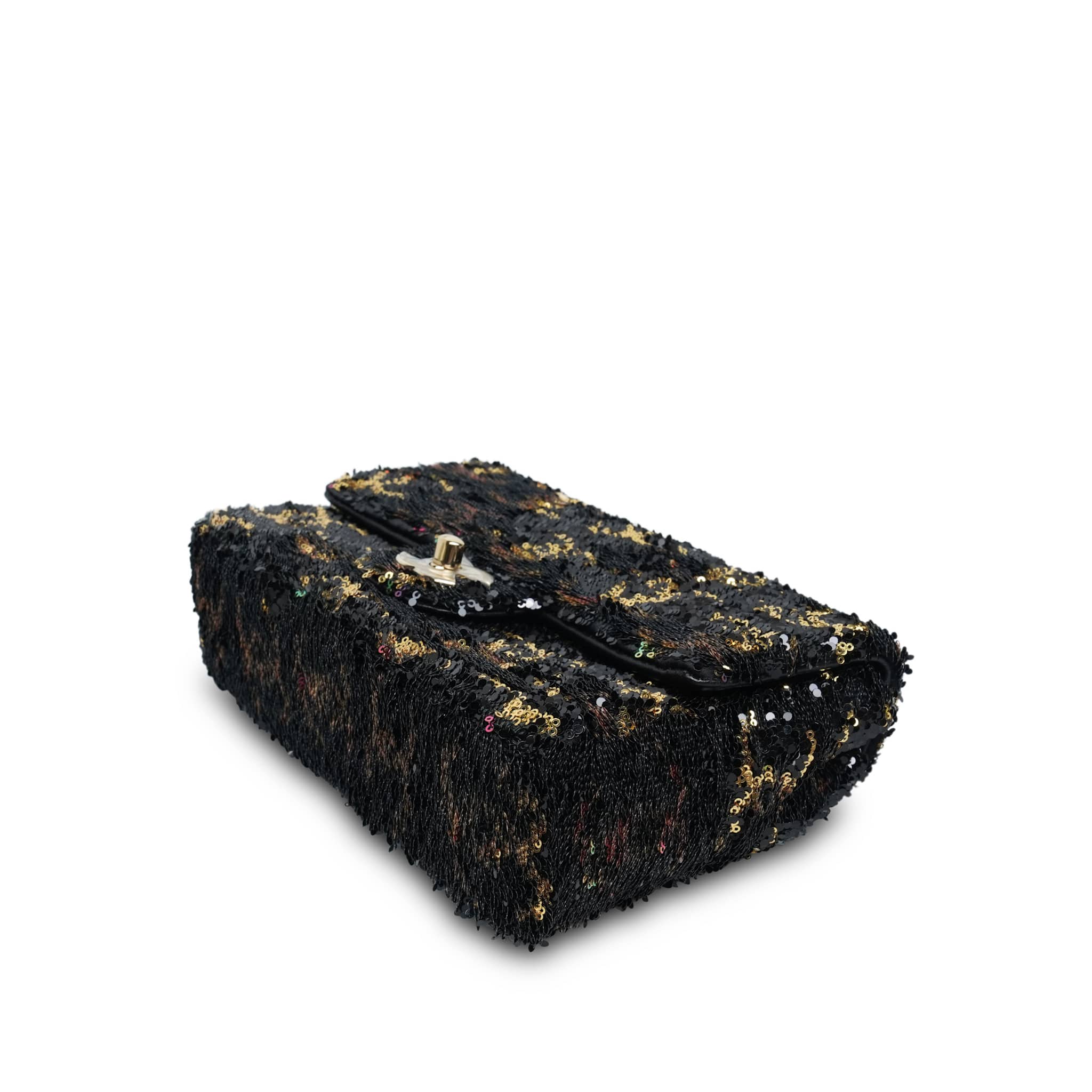 Product image 8 of 16: 23B Black Multicolor Reversible Sequins CC Single Flap Bag LGHW