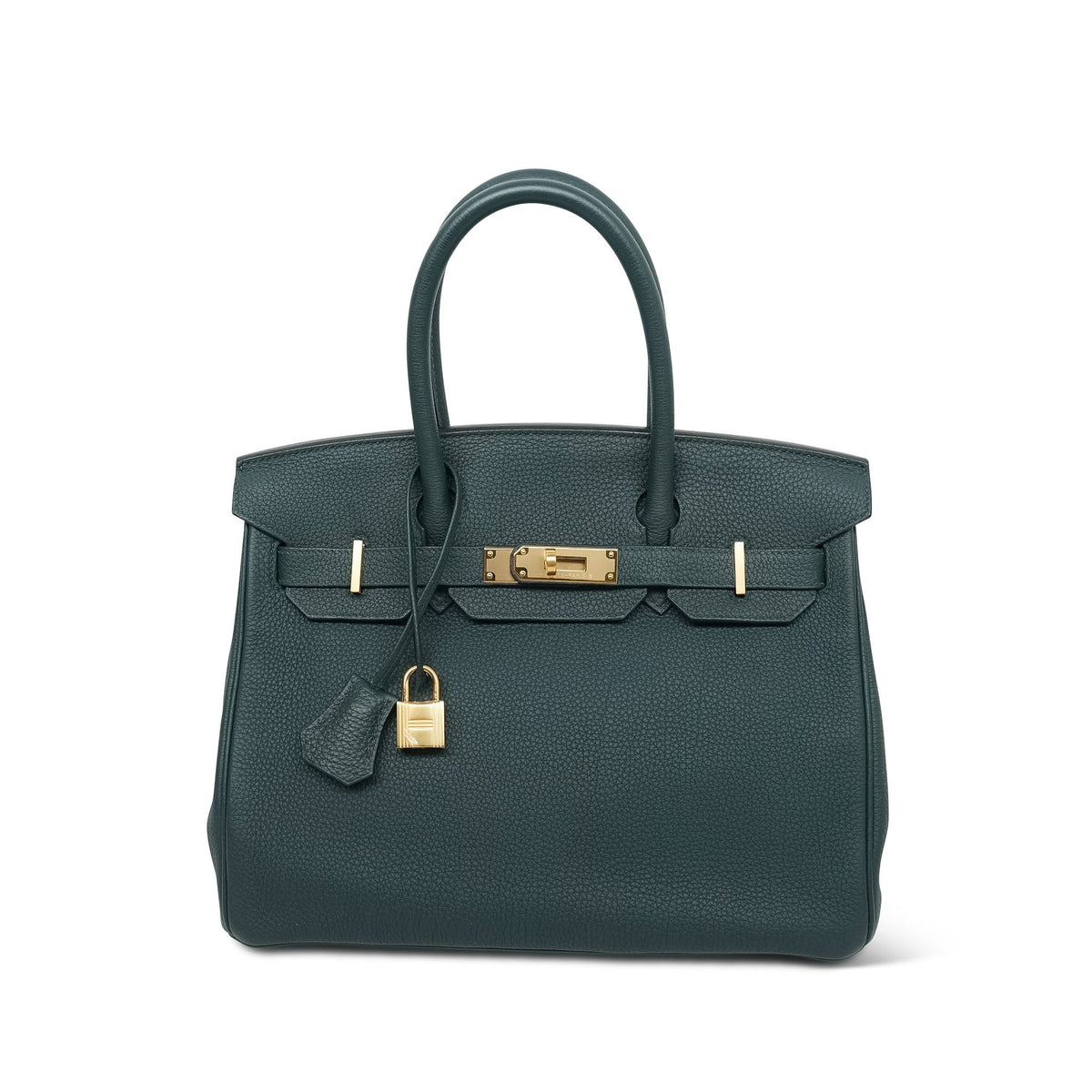 Birkin 30 Vert Cypress Togo Gold Plated C Stamp