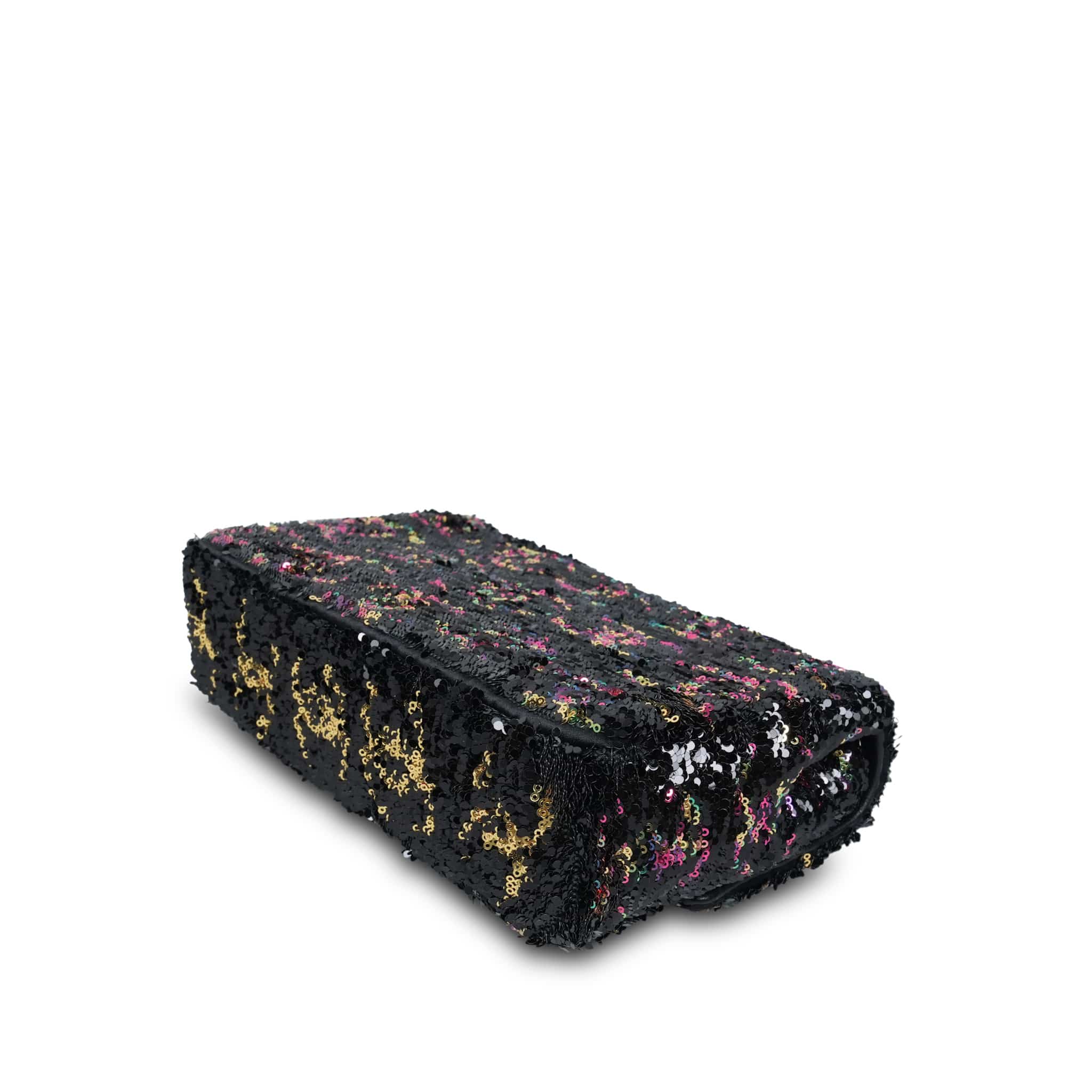 Product image 9 of 16: 23B Black Multicolor Reversible Sequins CC Single Flap Bag LGHW