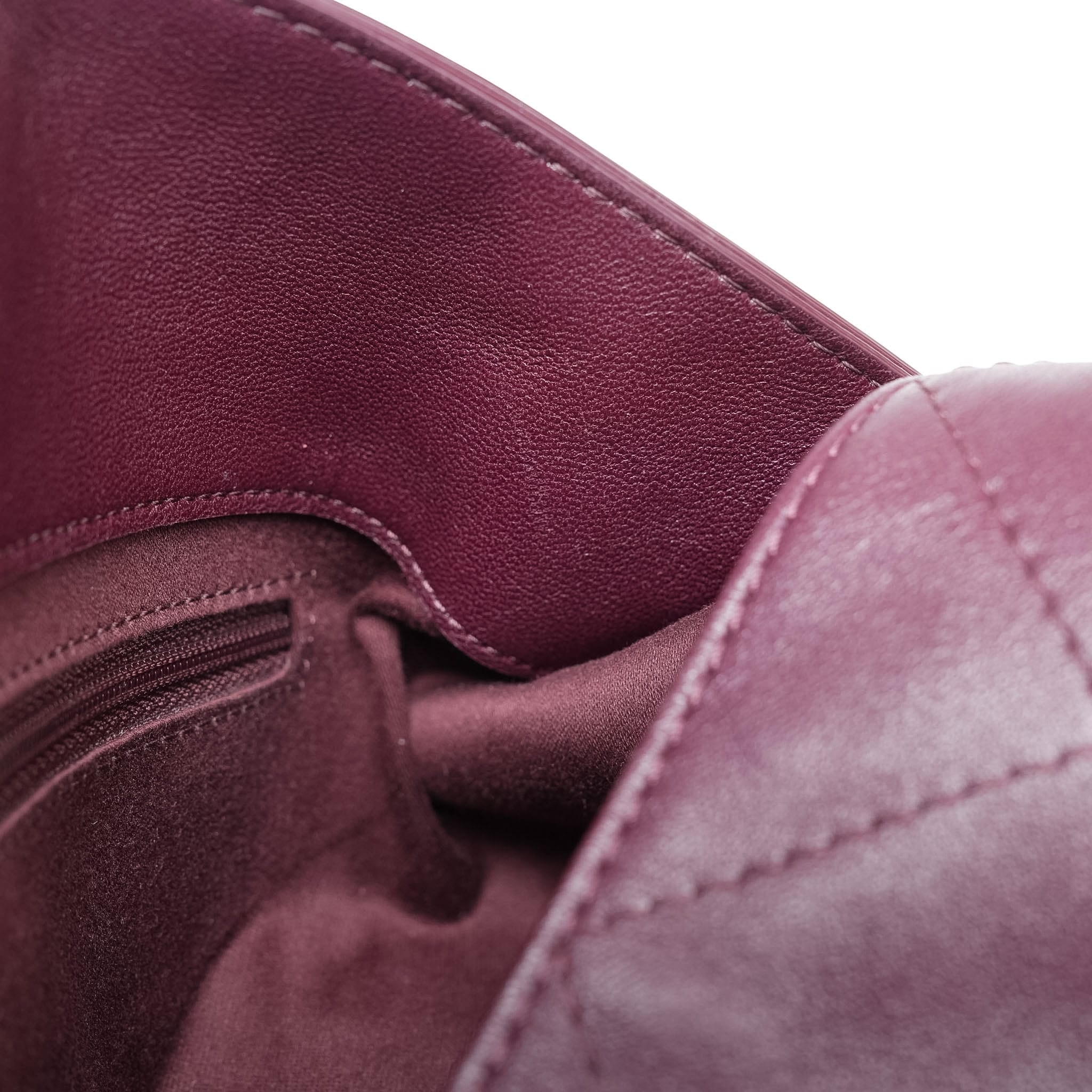 Product image 17 of 22: 26P Dark Burgundy Lambskin Quilted Maxi Hobo Shoulder Bag LGHW