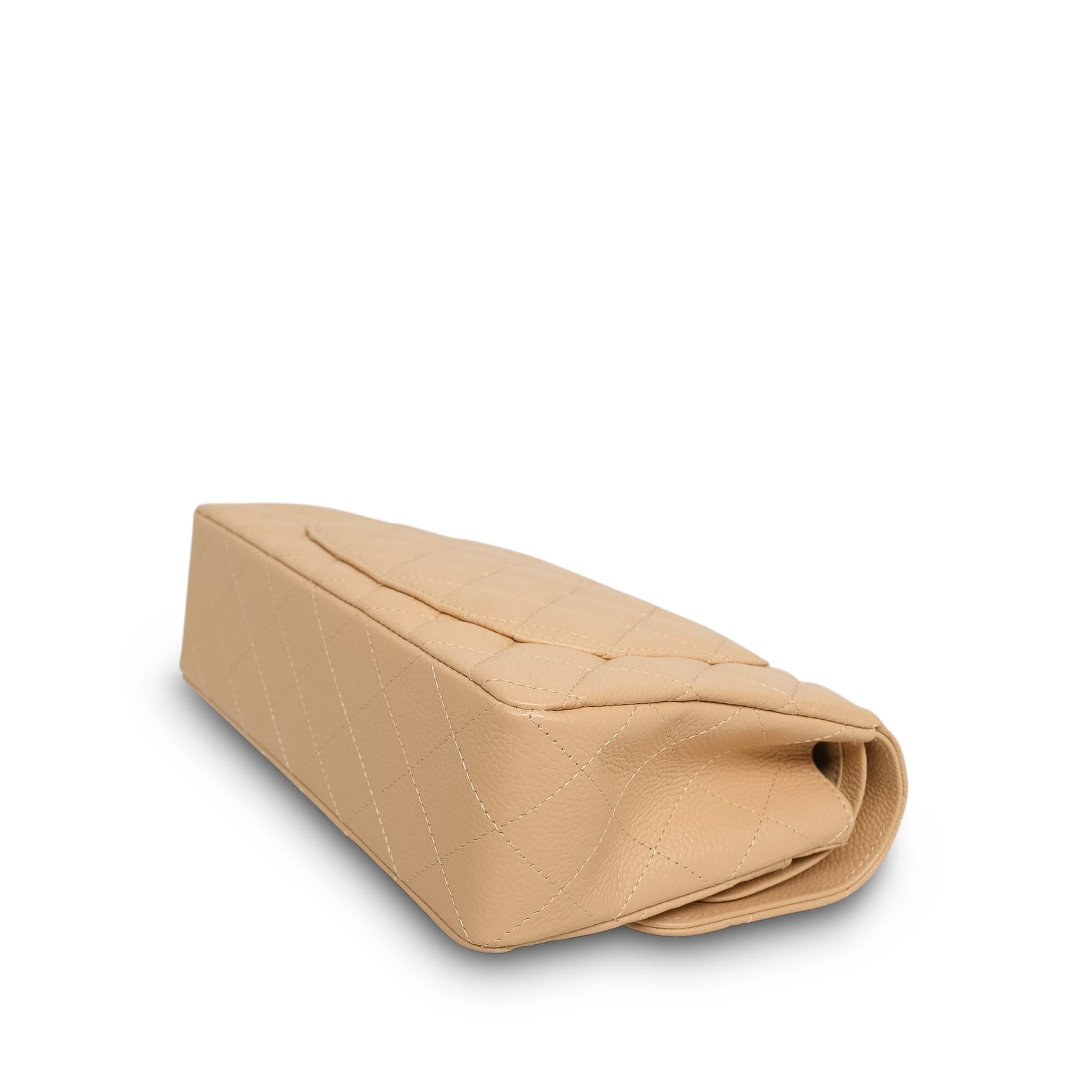 Product image 10 of 15: Beige Clair Caviar Quilted Double Flap Small Gold HW