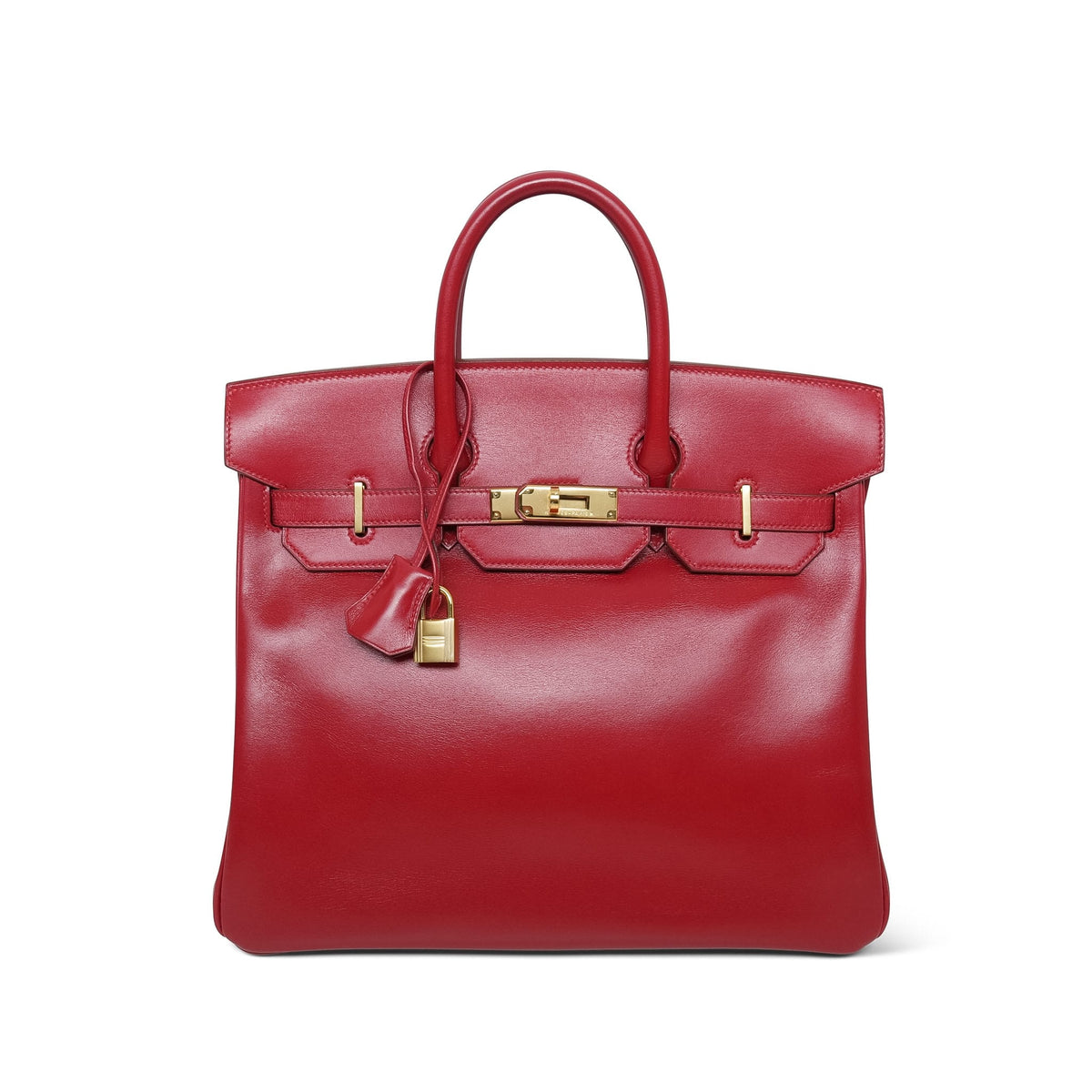 HAC 32 Rouge Vif Box Calfskin Gold Plated Z Circle Stamp