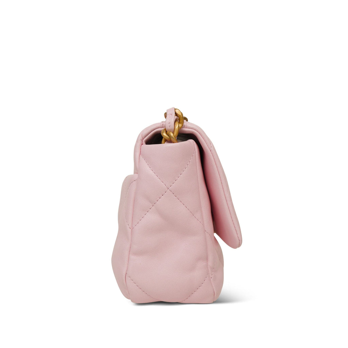 Rose Clair Lambskin Quilted 19 Flap Small MHW