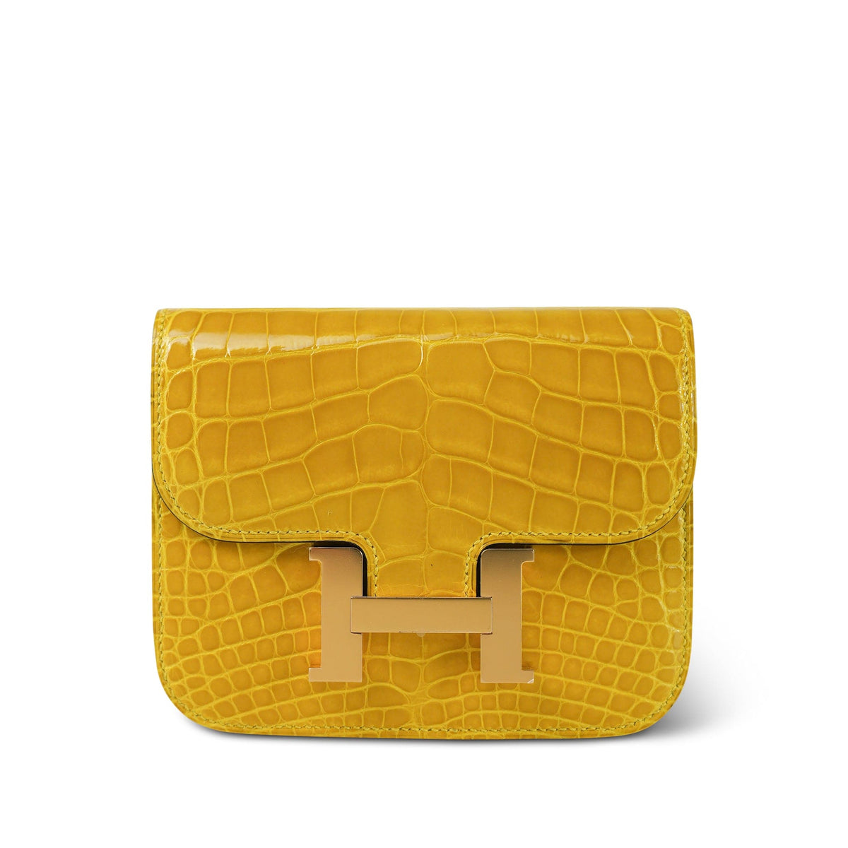 Hermès Mimosa Alligator Mississippiensis Constance Slim Wallet