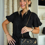 Product image 6 of 16: 21S Black Lambskin Quilted Rue Cambon Charms Classic Flap Medium AGHW