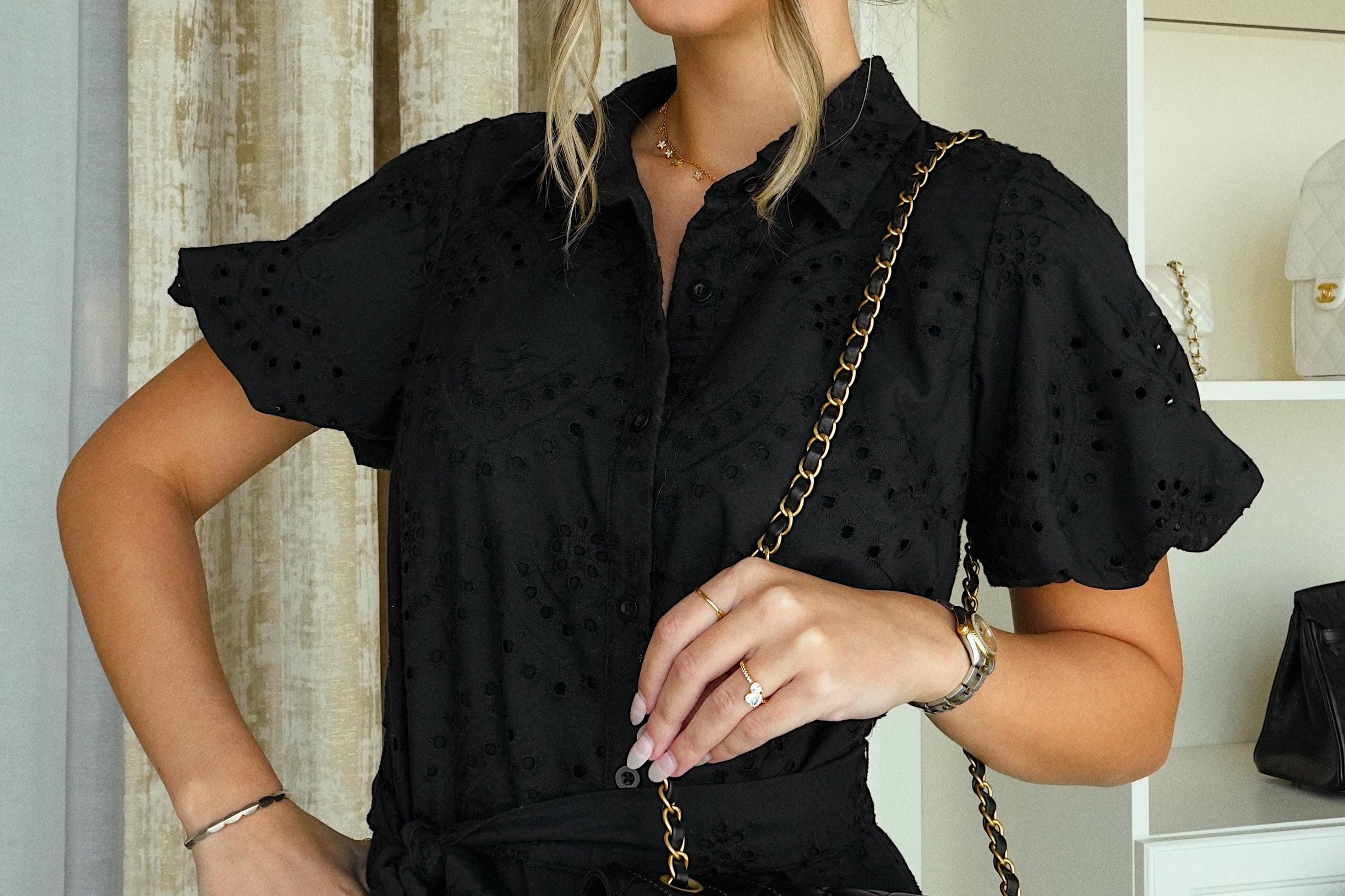 Product image 6 of 16: 21S Black Lambskin Quilted Rue Cambon Charms Classic Flap Medium AGHW