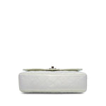 Product image 8 of 16: 20B White Iridescent Calfskin Quilted Classic Flap Medium Light Gold Hardware