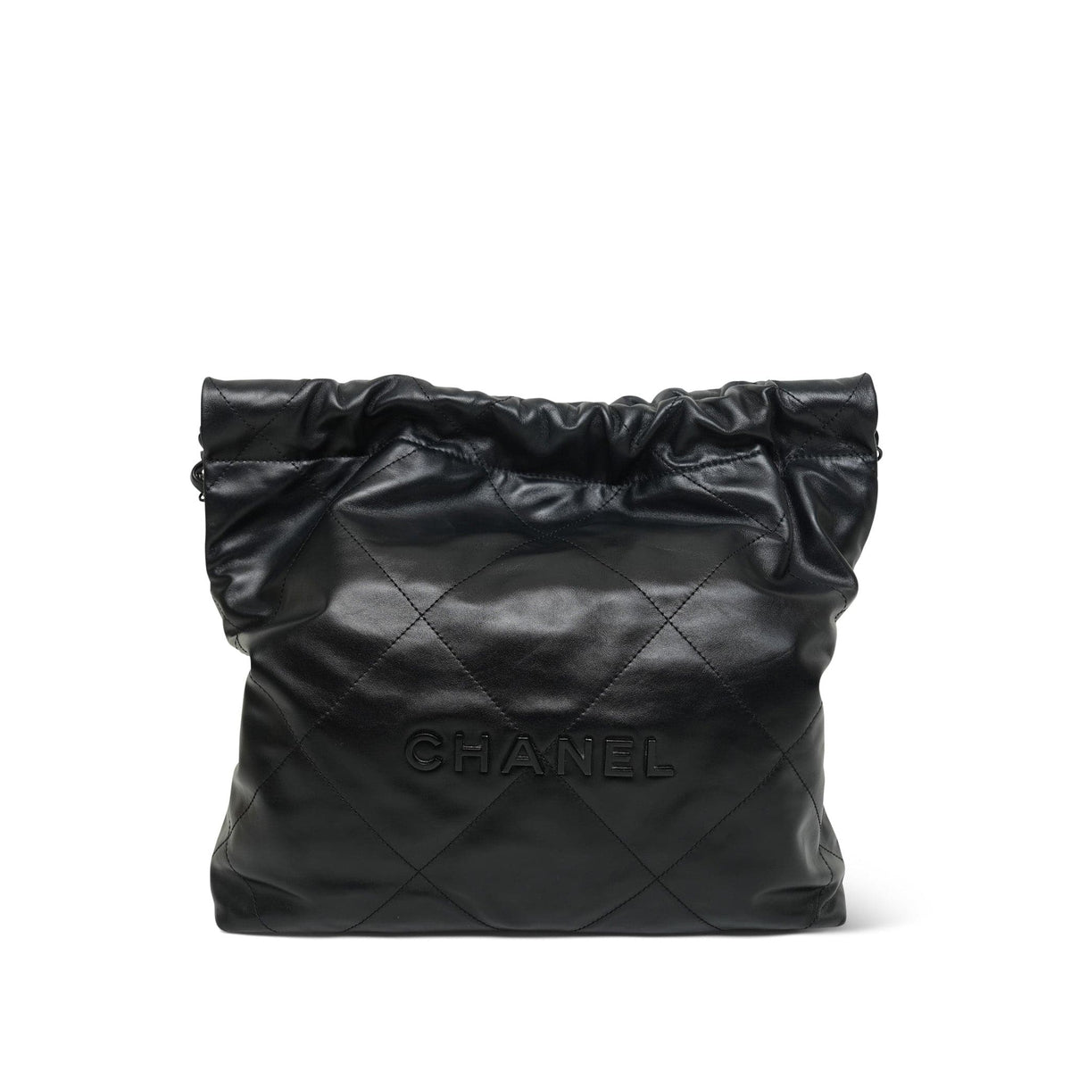 22K So Black Calfskin Quilted 22 Hobo Bag Small