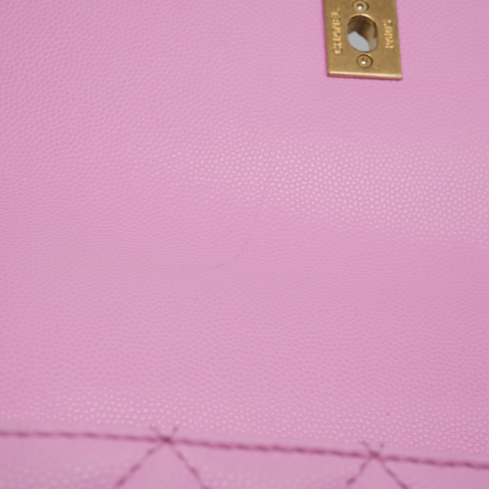 23P Lilac/Pink Caviar Quilted Coco Chain Handle Small AGHW