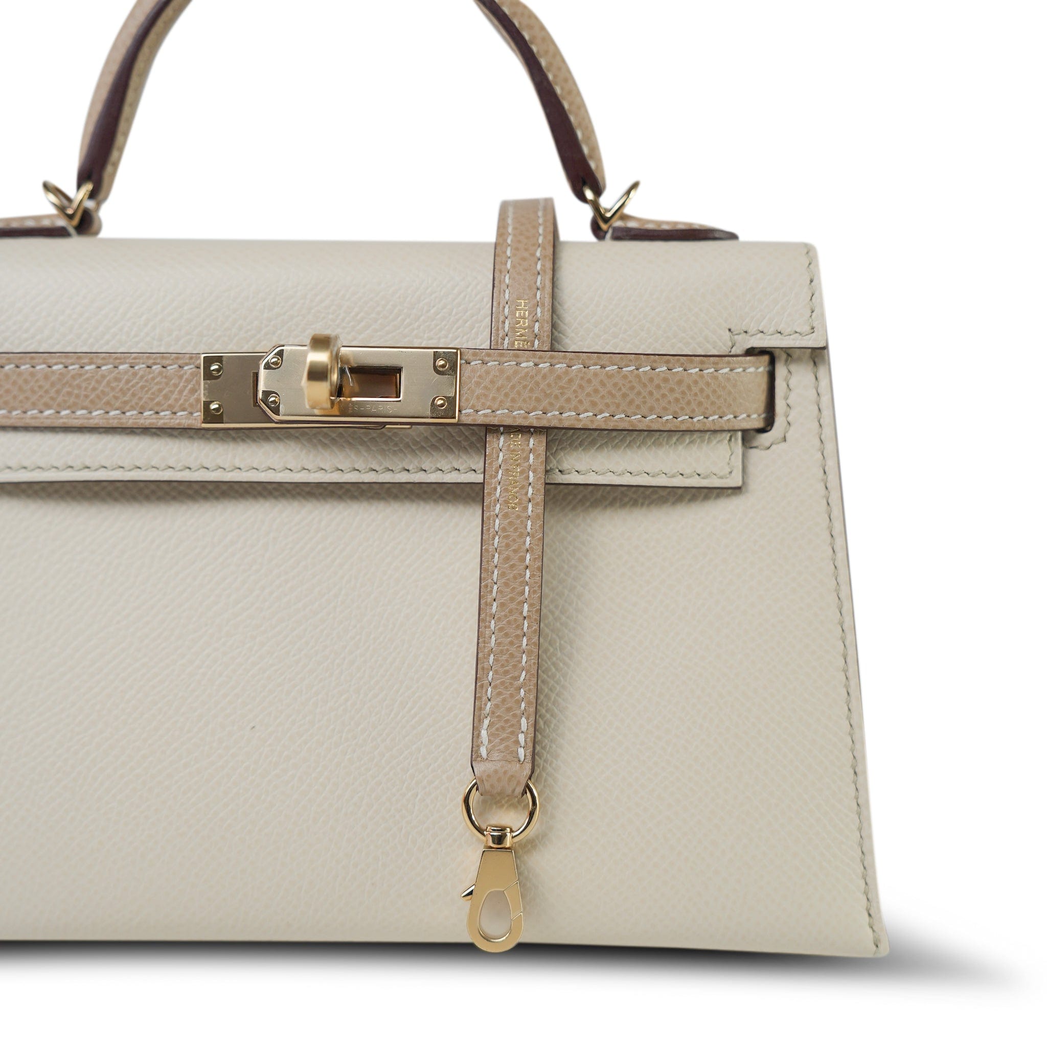 Mini Kelly Sellier II Bi-Color Horseshoe (HSS) Craie/Trench Epsom