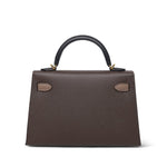 Product image 8 of 15: Mini Kelly Sellier Tri-Color Ecorce Etoupe Black Epsom Gold Plated B Stamp